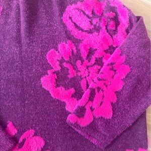 Anthropologie Fuchsia and Magenta Floral Knit